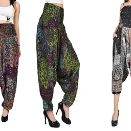 fusfus Printed Rayon, Cotton Women Harem Pants-picture-34