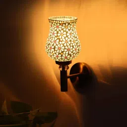 new era Antique Gold Wall Lamp with Mosaic Glass image 3
