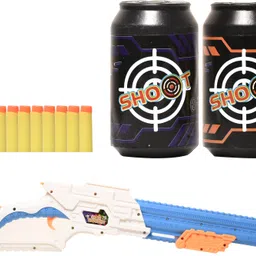 braintastic Double Barrel Super Shot Gun 10 Soft Dart Bullet & 2 Targets Toy for Kids Guns & Darts image 3