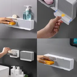 hirparas Double Bar Soap Dish with Drainage Box image 2