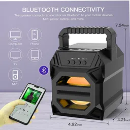 RECTITUDE WS-02|| Karaoke Speaker With Mic Super Bass Bluetooth Wireless for home DJ audio 5 W Bluetooth Soundbar image 4