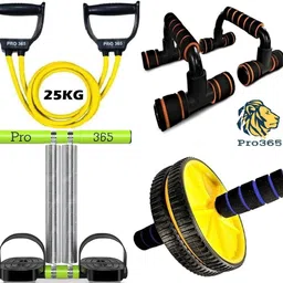 pro365 Combo Of Double TT, Pushup Bar, Toning Tube and Abdominal Wheel for Ab exerciser Fitness Accessory Kit Kit-picture-13