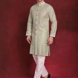 jompers Men Silk Blend Kurta Pyjama Set image 2