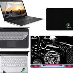 SDM 5in1 Combo of Premium Quality, HD, UV Printed, Protected, Bubble Free, Scratchproof, Washable, Easy to Install Laptop Skin/Sticker/Vinyl/Cover for 15.6 inches on 3M Vinyl with Screen Guard and Key Protector, pelmrest skin, gaming mouse-pad (natural images for brain relaxation at working time) Combo Set 033 Combo Set-picture-21
