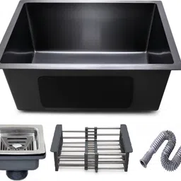 rossil 24"×18"×10" Kitchen Sink Single Bowl Handmade Sound Proof Under Mount Stainless Steel_M103 Vessel Sink-picture-24