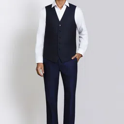 park avenue Men 3 Piece Suit Solid Suit image 5