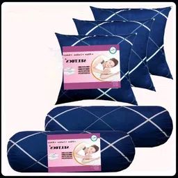 urmila creation Microfibre Bolster Pack of 5 Geometric 3 CUSHION 2 BOLSTER-picture-16