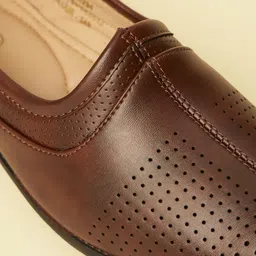 Manyavar Dark Brown Faux Leather Loafers for Men Loafers For Men image 3