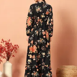 zwerlon Women A-line Multicolor Maxi/Full Length Dress image 2