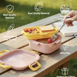 bear winngs Combo of 2 Premium Cartoon Printed - 3 compartment Lunch Box For Kids| 4 Containers Lunch Box image 3