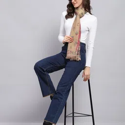 monte carlo Self Design Acrylic Women Beige Stole image 5