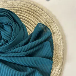 thecartmaxx Solid Georgette Women Dark Green Fancy Scarf, Stole, Scarf image 3