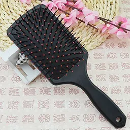 e-dunia Rectangular Cushion Paddle Hair Brush with Soft Nylon Bristles for Women and Men-picture-16