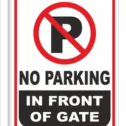 clear design No Parking Sign Board Front of gate Emergency Sign image 1