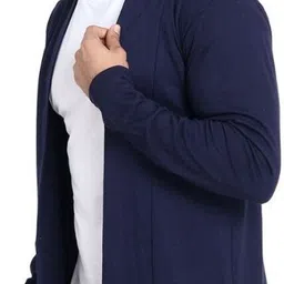 glampanda Men Jacket Style Full Sleeve Dark Blue Shrug image 3
