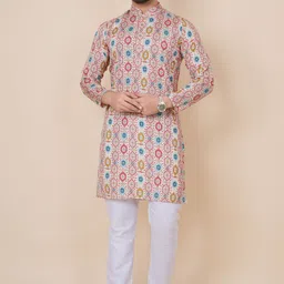 kurtaformen Men Cotton Blend Kurta Pyjama Set-picture-26