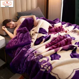 signature Floral Double Mink Blanket for Heavy Winter-picture-13