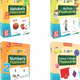 spartan kids Alphabet,Number,Action,Colour & Shape Easy Learning For Kids Flash cards-picture-15