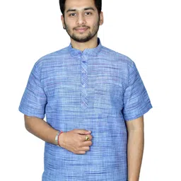 divine creation Men Solid Cotton Blend Straight Kurta-picture-28
