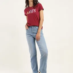 levi's Women Straight Fit High Rise Light Blue Jeans-picture-11