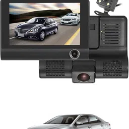 ayw 170 Degree/3 Lens G-Sensor 4Inch 3 Way DVR Video Recorder For Car Black LCD-picture-10