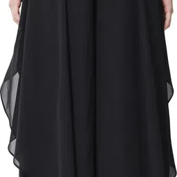 all ways you Women Flared Black Georgette Trousers image 2