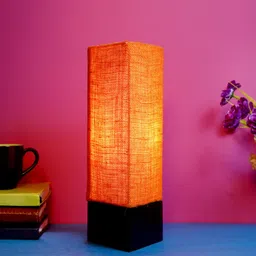 brightdaisy Century Mustard Natural Fiber Shade Table Lamp With Wood Base image 1