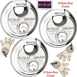 buckler Stainless Steel Shutter lock,Main Gate,Office, Godown,90MM-14 Pin, Same keys Lock-picture-19