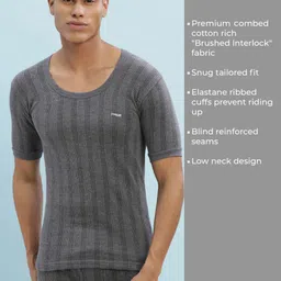 Dollar Ultra Dollar Ultra Thermal Round Neck Half Sleeve Top for Men Men Top Thermal image 3