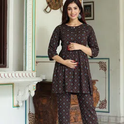 nazarana Women Night Suit Set Blue Printed-picture-15