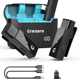 grenaro S13 Pro Digital Display Wireless mic with Charging Case Microphone-picture-12
