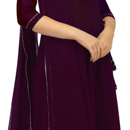 pmd fashion Women Embellished Georgette Anarkali Kurta With Attached Dupatta image 4