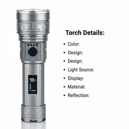 apexbeam Energy Efficient LED Torch with USB Type C and 2600mAh Battery Torch image 5