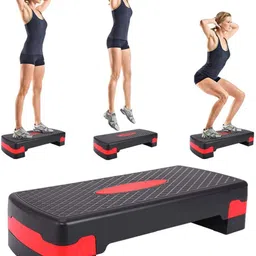 leosportz Adjustable 27'' Fitness Aerobic Step Adjust 4" - 6" Exercise Stepper image 1