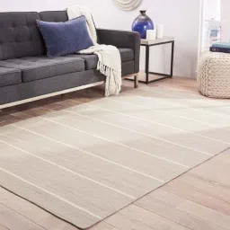 jaipur rugs Beige Wool Stripe 9 x 12 Feet Hand Woven Carpet image 1