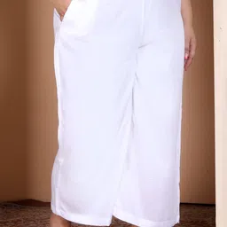 prin fashion house Women Relaxed White Viscose Rayon Trousers-picture-18
