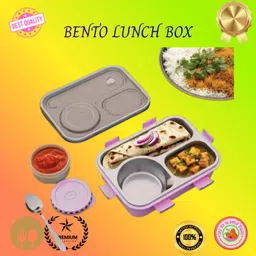 moira international Lunch Box for Kids Compartment Insulated Stainless Steel Tiffin Box for KID_K37 3 Containers Lunch Box image 1
