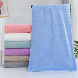 CLUZE Microfiber Face Towel for Baby Washcloth Set 35x75 cm (Multicolor) (Pack of 2) ["Multicolor"] Handkerchief image 2
