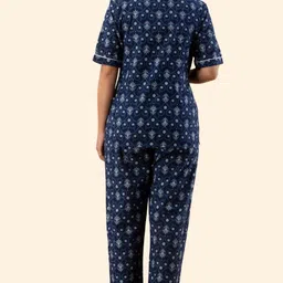 gordhan Women Shirt & Pyjama set Blue Printed image 2