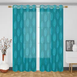 fabrilia 274 cm (9 ft) Net Semi Transparent Long Door Curtain (Pack Of 2) image 2