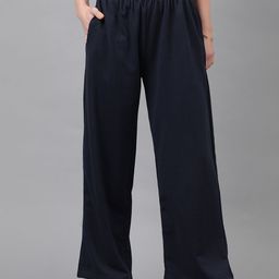 kotty Women Solid Dark Blue Track Pants-picture-26