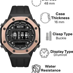 kenneth cole reaction Hr:Min:Sec Function Black Octagon Dial Analog Watch - For Men KRWGQ0069603 image 5