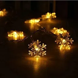 gloshyn 14 LEDs 4.57 m Yellow Steady Snow Flake Rice Lights image 4