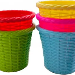the ubals 6 Inch Small Plastic Decoration Mat Flower Pot for Indoor Plant Container Set image 2