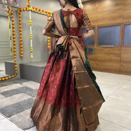 coxwin Solid, Self Design Semi Stitched Lehenga Choli image 2