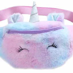 The Vogue Nation Unicorn Fur Plush Fuzzy Waist Bag Fanny Pack Waist Bag Cute Bum Bag for Kids Girls Boys Waist bag-picture-39