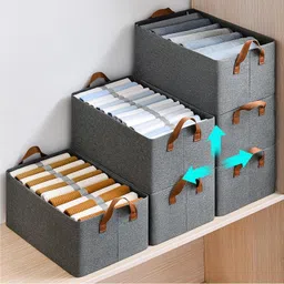 zoriada ollapsible Fabric Storage Cubes Organizer with Handles Foldable Baskets Set 2 Storage Box image 3
