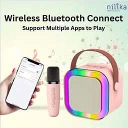 Nilika Enterprises Mini Wireless Bluetooth Karaoke Speaker with Mic RGB Lights Portable Mic Speaker 5 W Bluetooth Speaker image 2