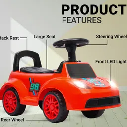 panda creation Baby Push Car Front Light & Music With Back Rest For Kids-picture-34