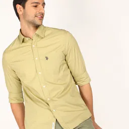 u.s. polo assn. Men Regular Fit Solid Spread Collar Casual Shirt-picture-10